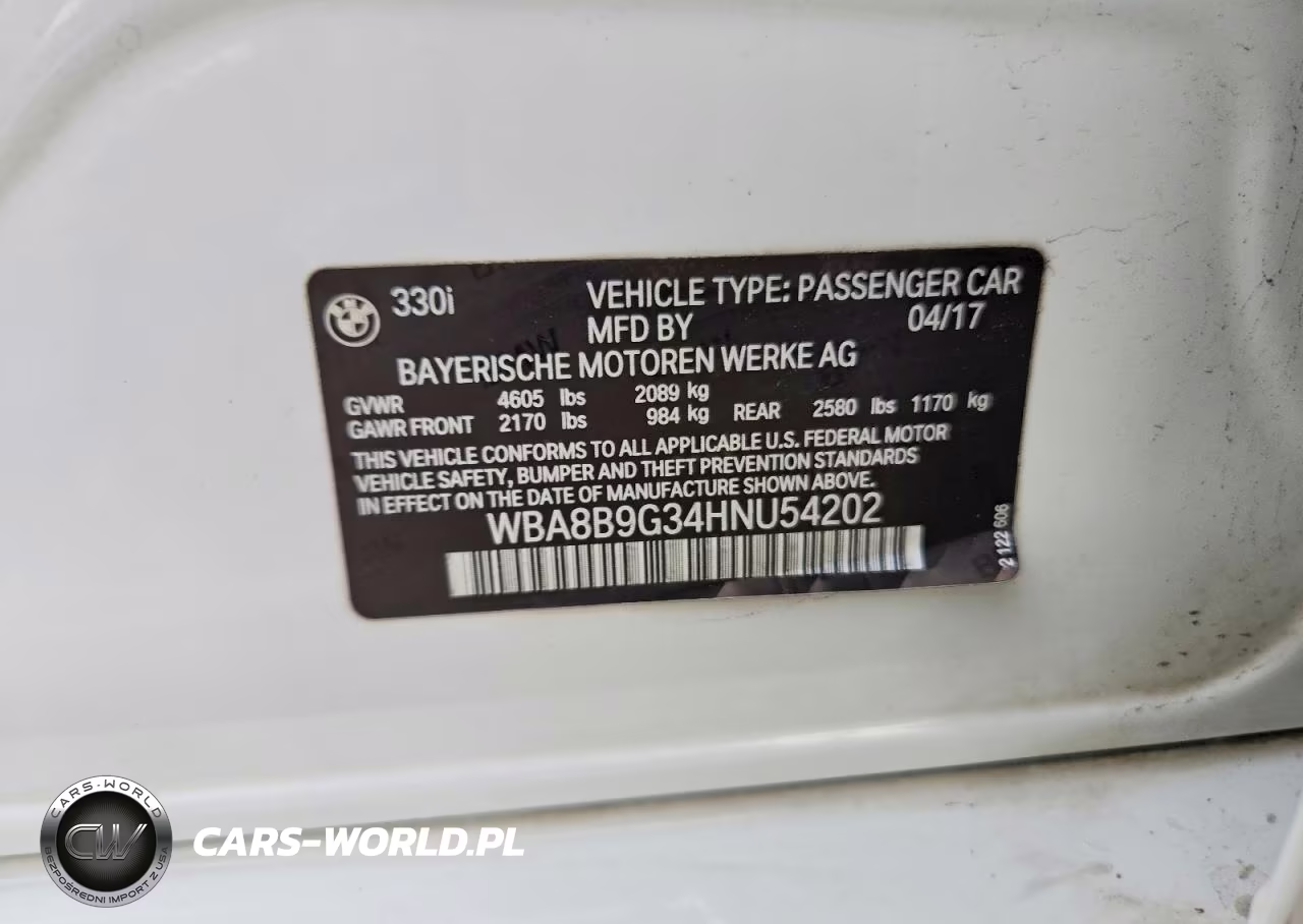 2017 BMW 330 I VIN:WBA8B9G34HNU54202 - 12