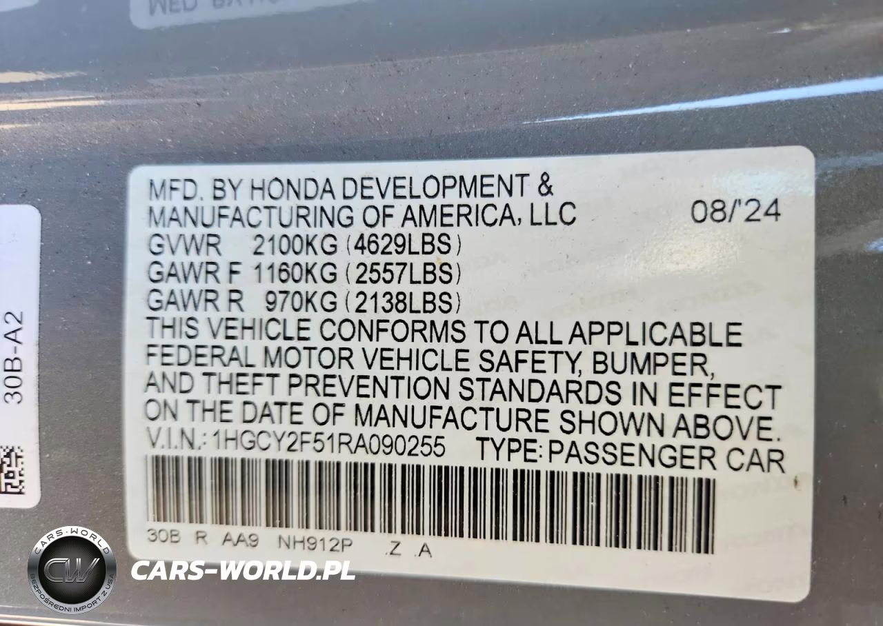 2024 Honda Accord Hybrid Sport VIN:1HGCY2F51RA090255 - 12