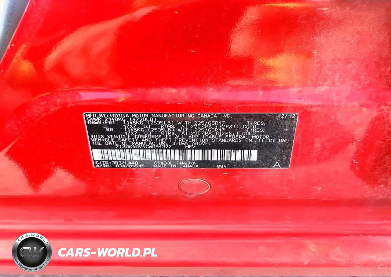 2012 Toyota Rav4 Limited VIN:2T3DK4DV4CW094327 - 14