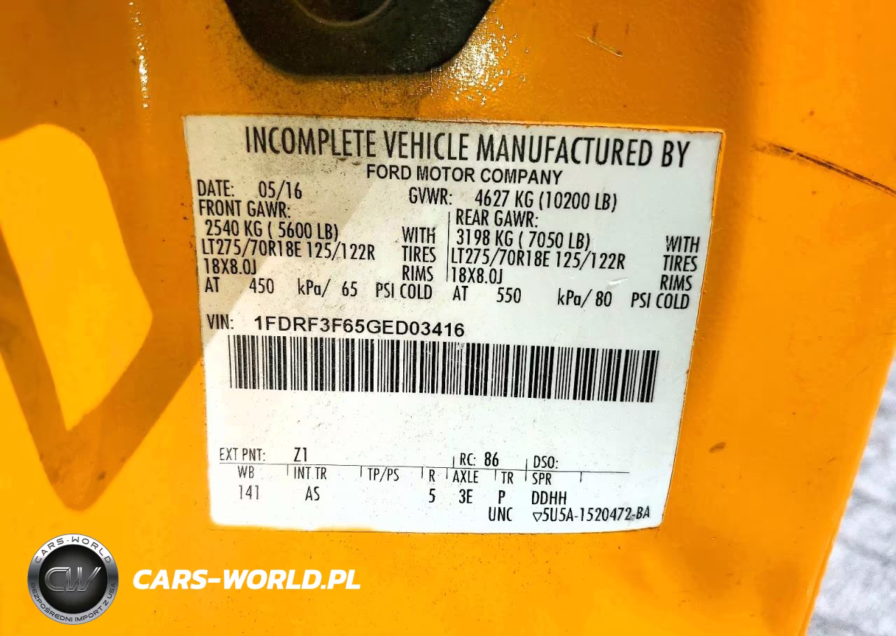 2016 Ford F350 Super Duty VIN:1FDRF3F65GED03416 - 13