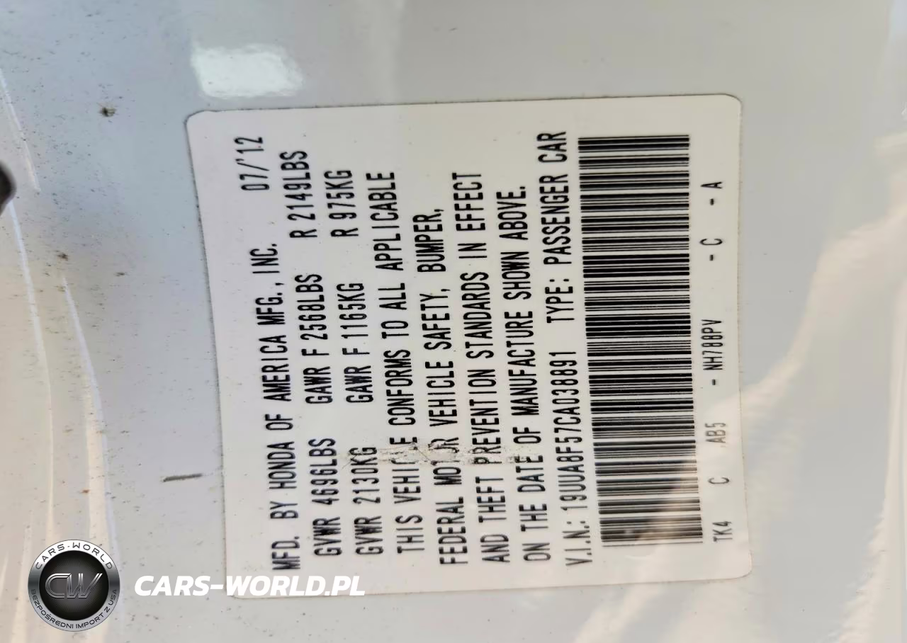 2012 Acura Tl VIN:19UUA8F57CA038891 - 12