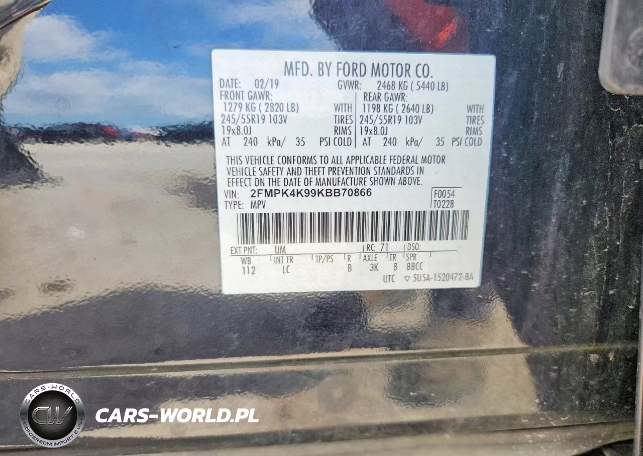 2019 Ford Edge Titanium VIN:2FMPK4K99KBB70866 - 13