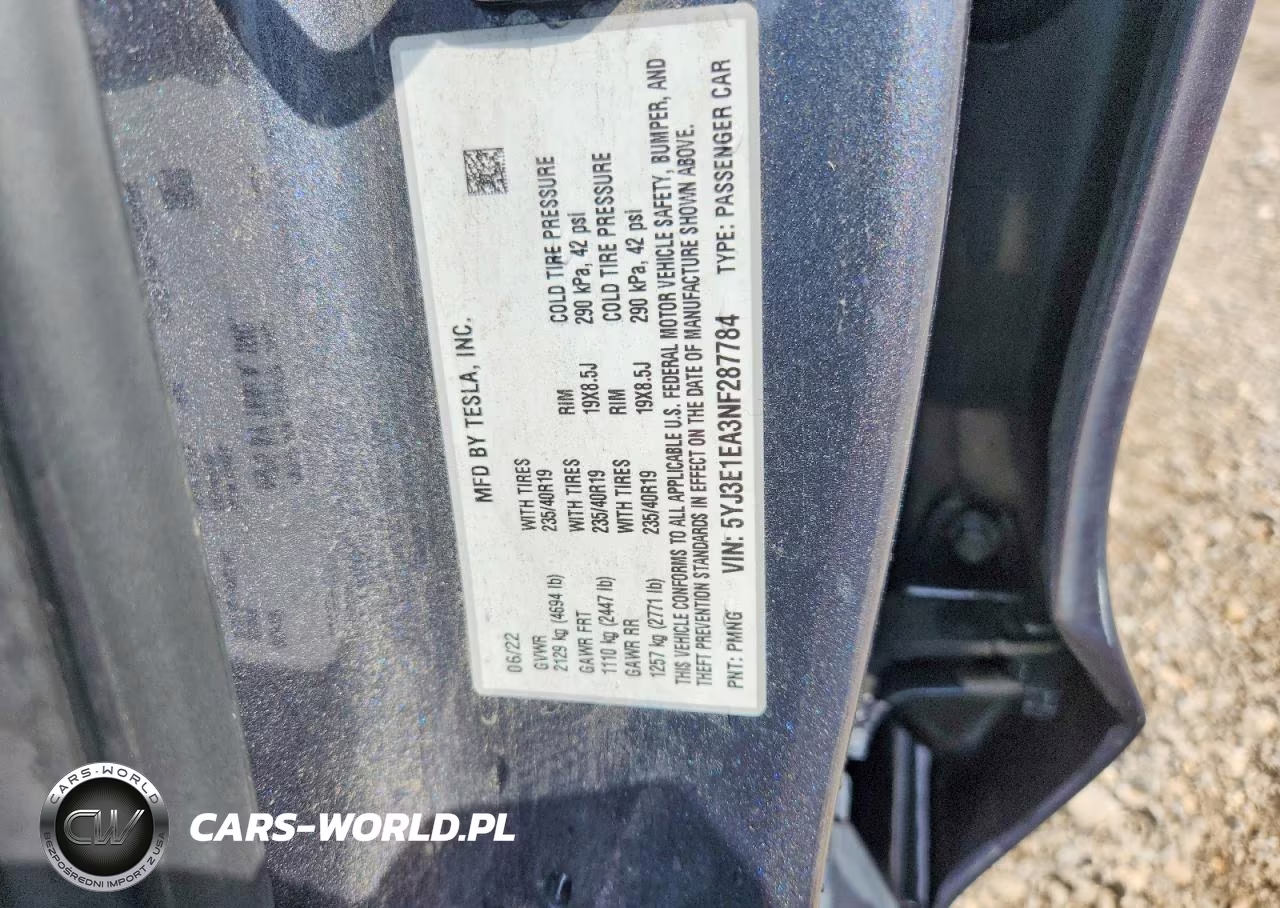 2022 Tesla Model 3 VIN:5YJ3E1EA3NF287784 - 12