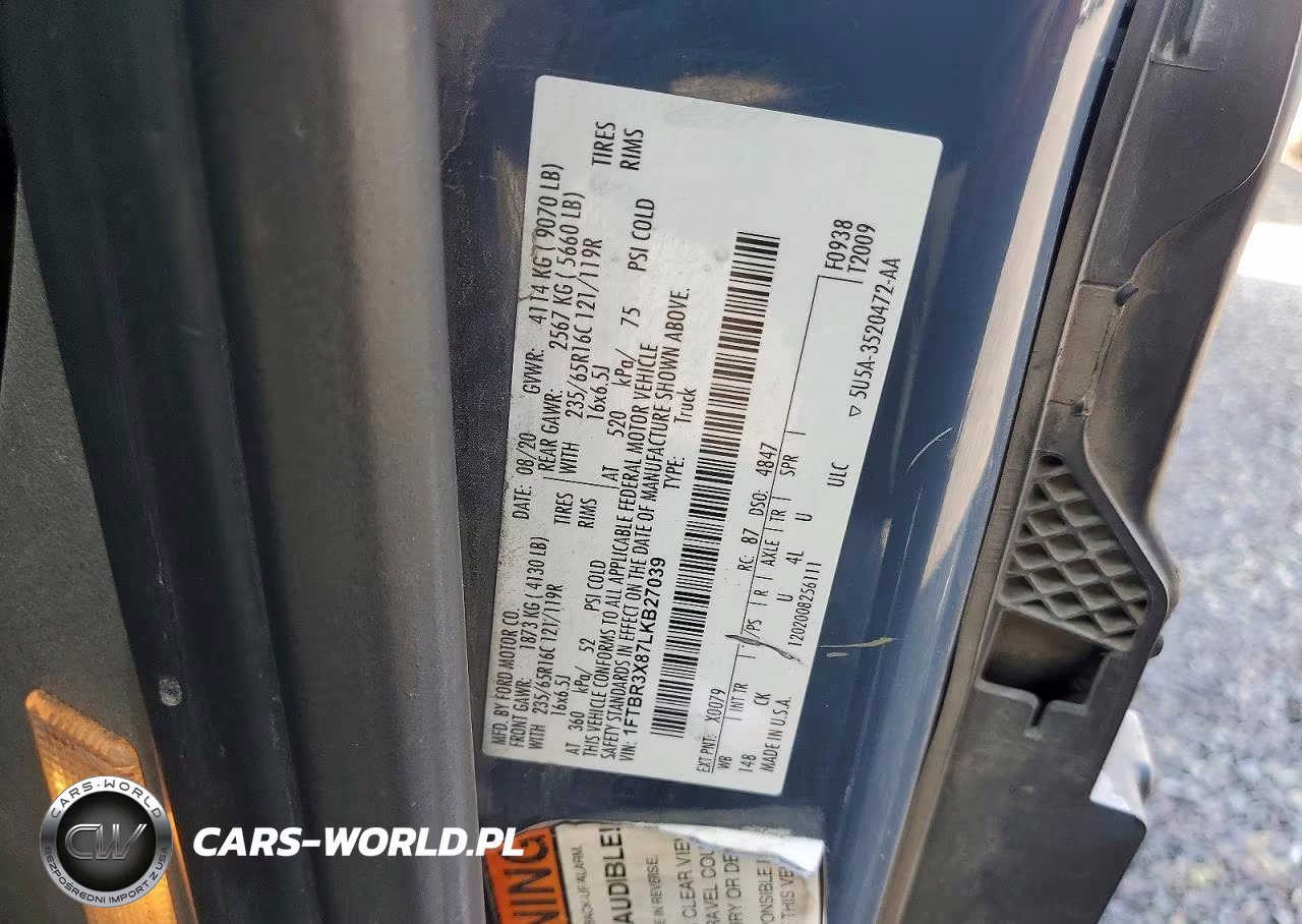 2020 Ford Transit 250 Delivery Van VIN:1FTBR3X87LKB27039 - 13
