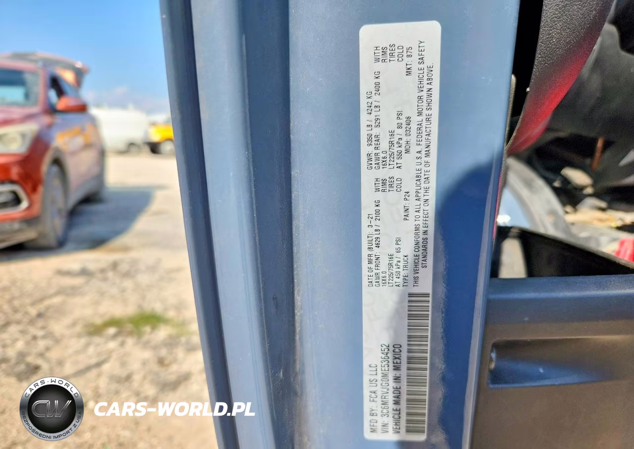 2021 Ram Promaster 3500 Delivery Van VIN:3C6MRVJG0ME536452 - 12