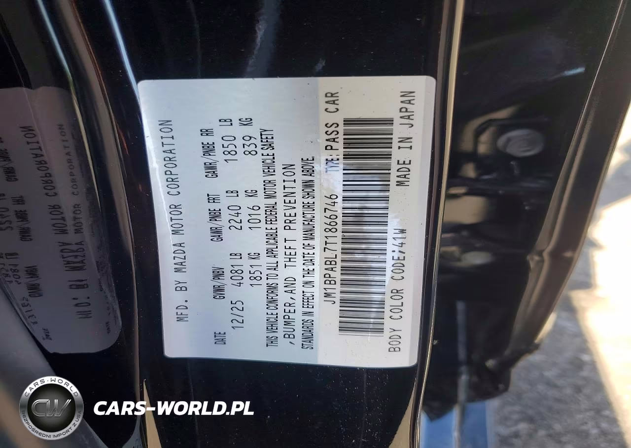 2026 Mazda 3 Select Sport VIN:JM1BPABL7T1866746 - 12