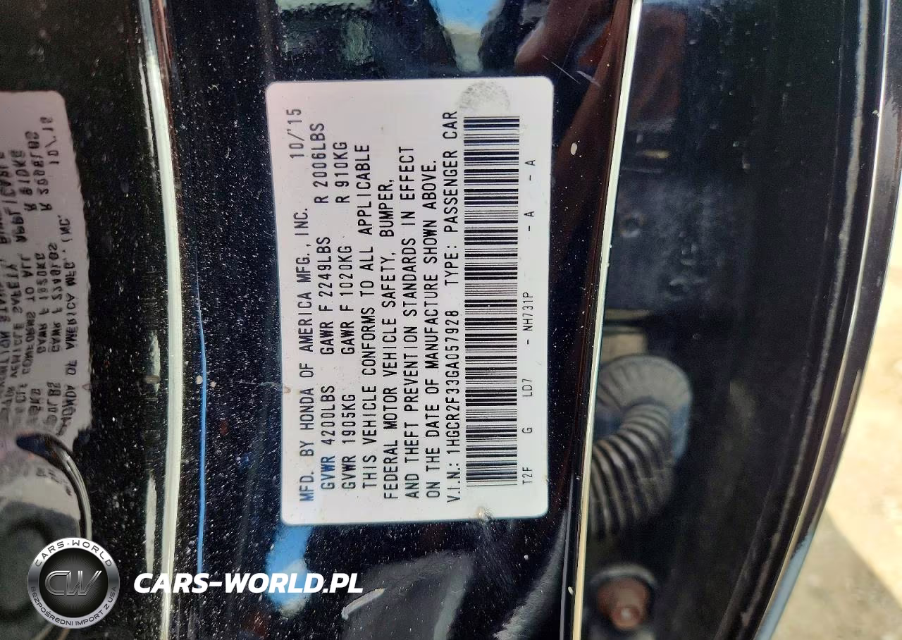 2016 Honda Accord Lx VIN:1HGCR2F33GA057928 - 12