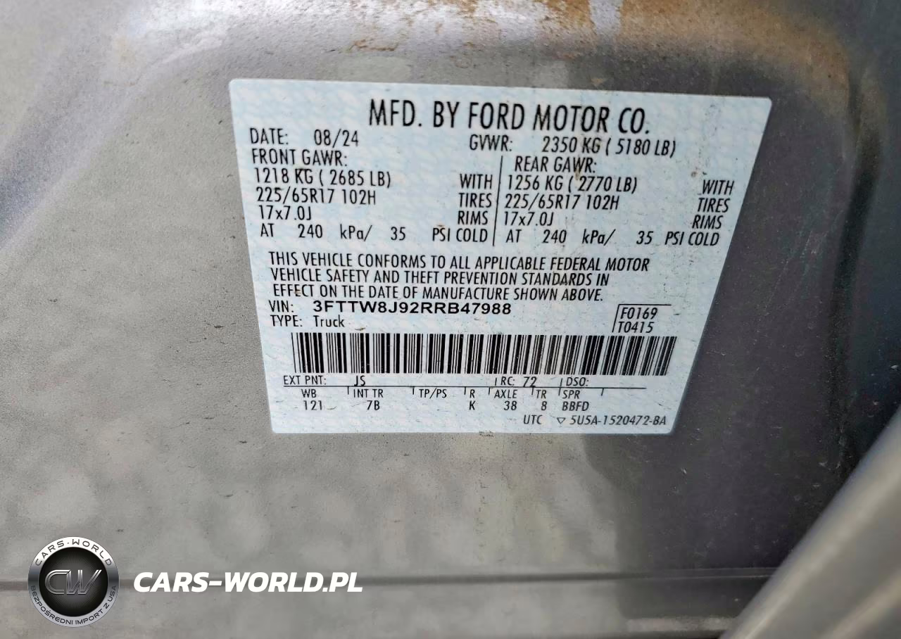2024 Ford Maverick Xlt VIN:3FTTW8J92RRB47988 - 12