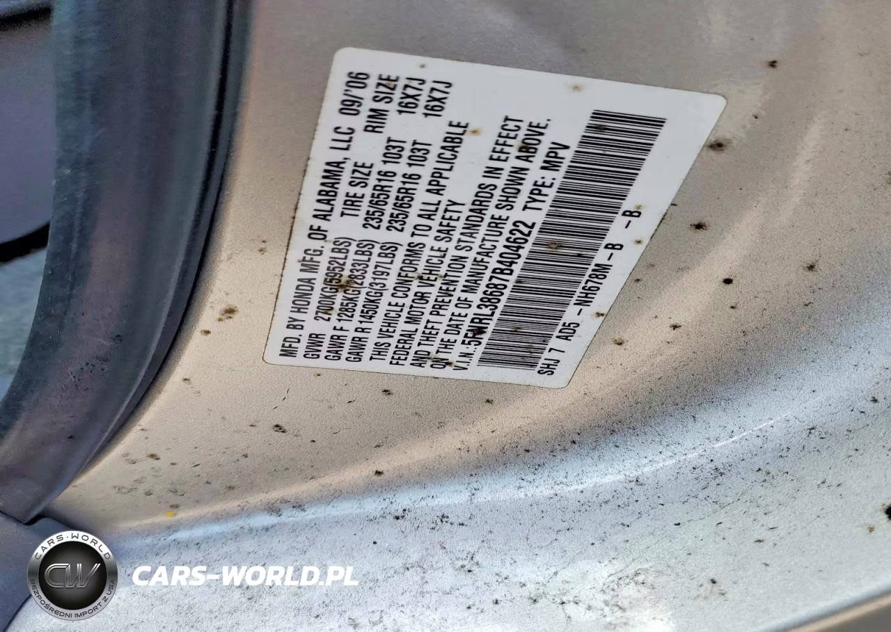 2007 Honda Odyssey Exl VIN:5FNRL38687B404622 - 13