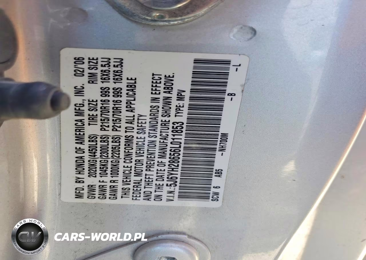 2006 Honda Element Ex VIN:5J6YH28656L011853 - 12