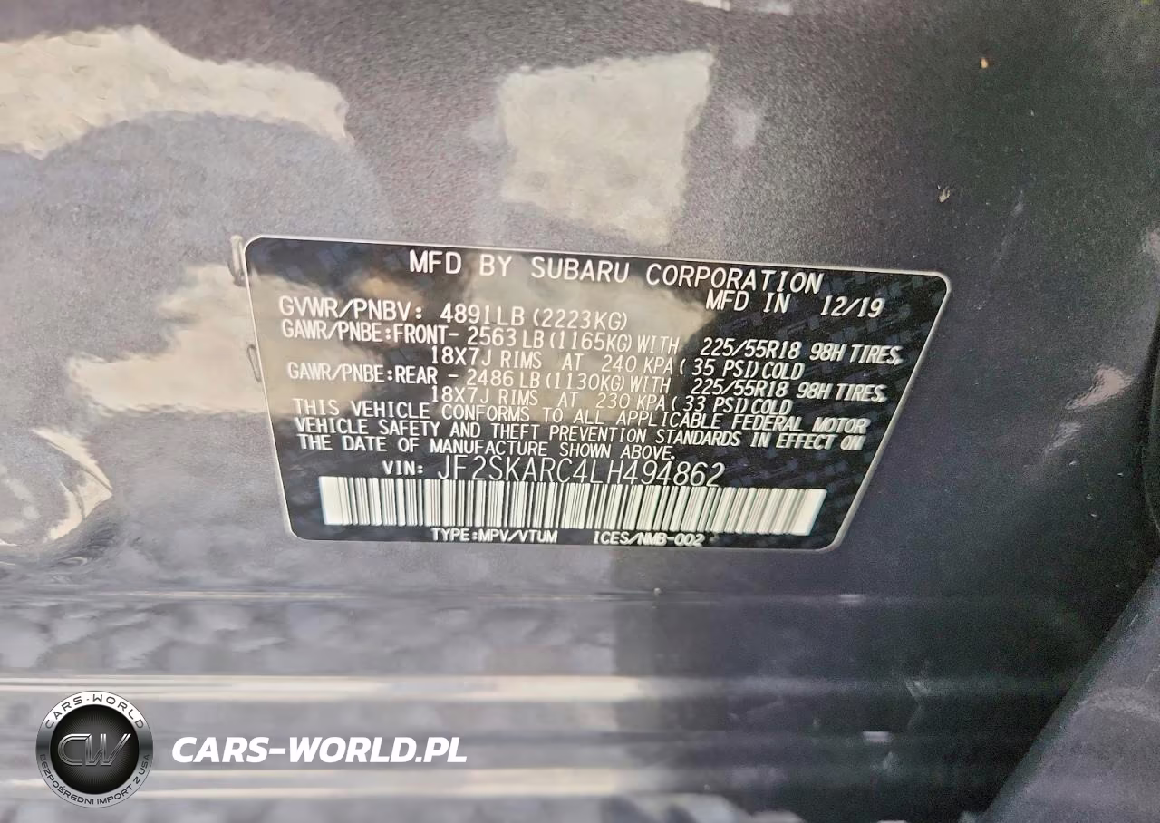 2020 Subaru Forester Sport VIN:JF2SKARC4LH494862 - 13