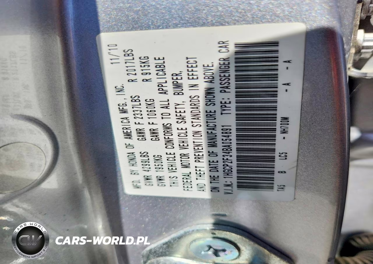 2011 Honda Accord Lx VIN:1HGCP2F34BA054891 - 12