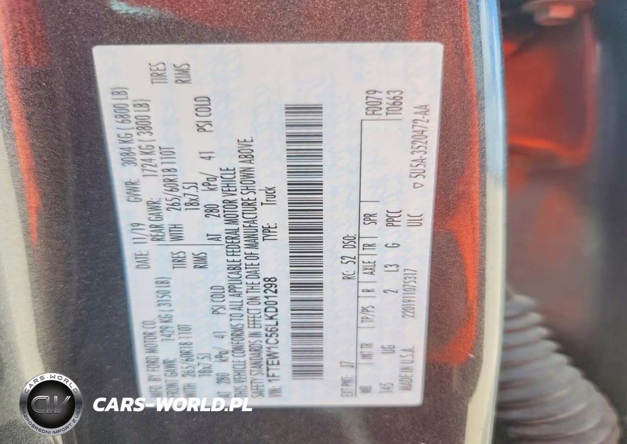 2020 Ford F150 Supercrew VIN:1FTEW1C56LKD01298 - 13