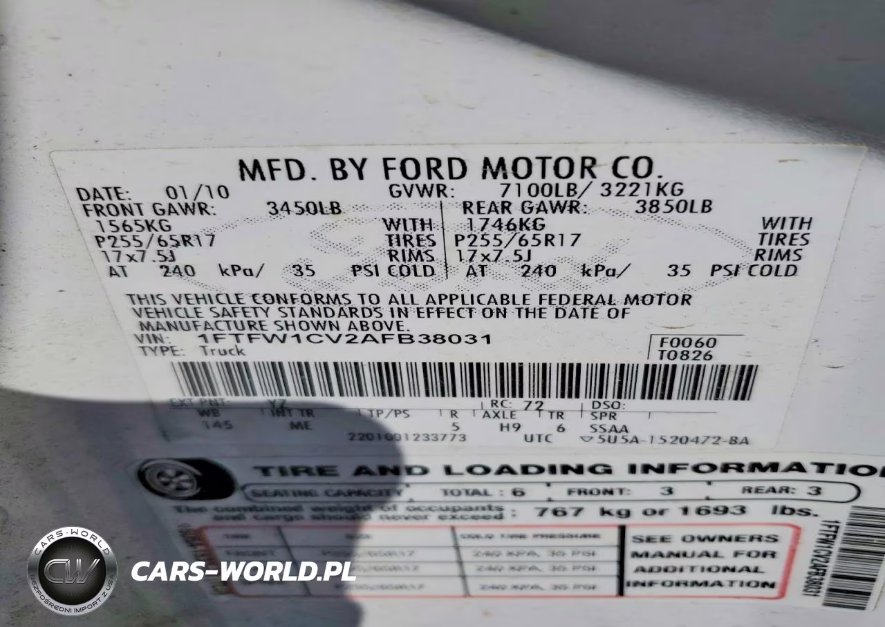 2010 Ford F150 Supercrew VIN:1FTFW1CV2AFB38031 - 12