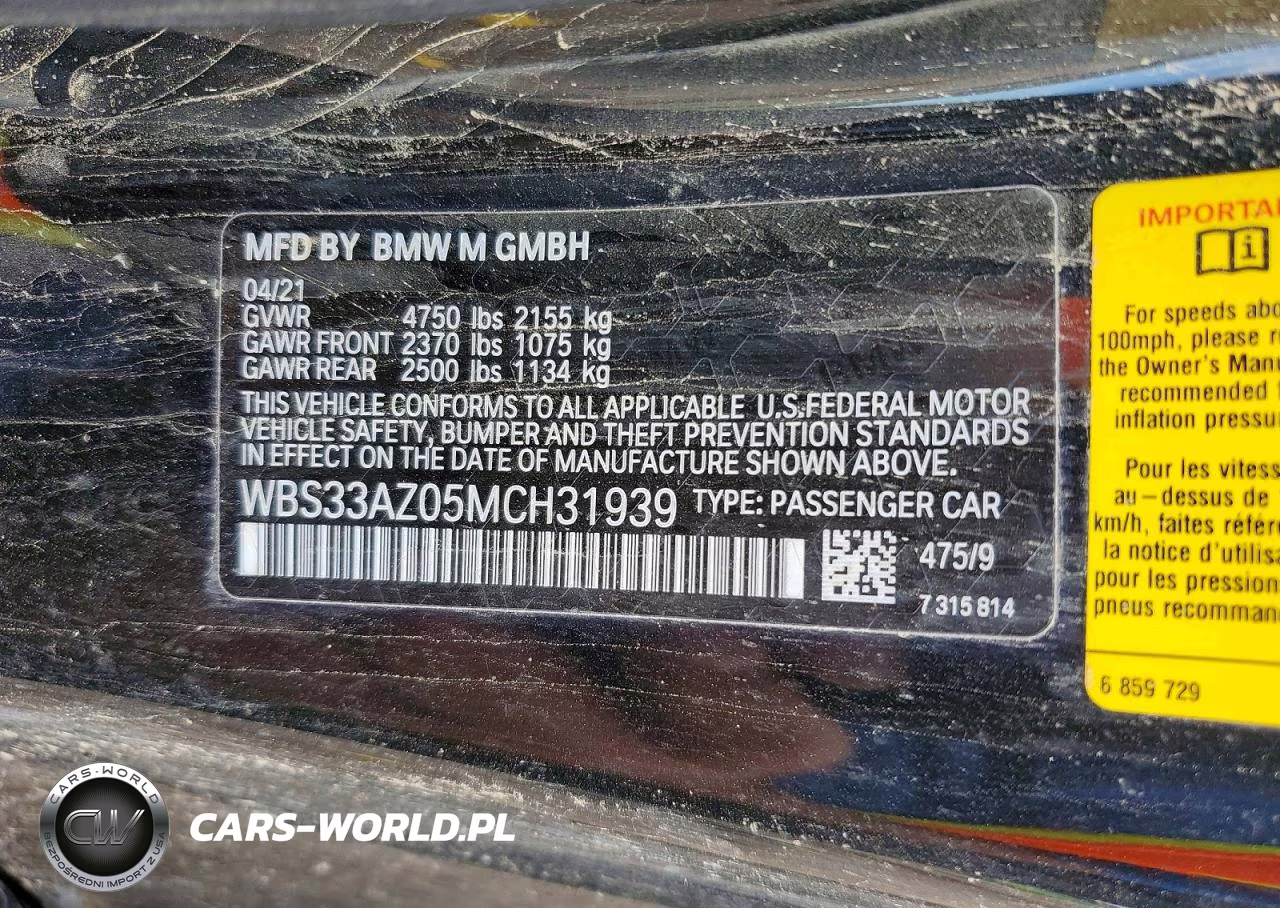 2021 BMW M4 Competition VIN:WBS33AZ05MCH31939 - 12