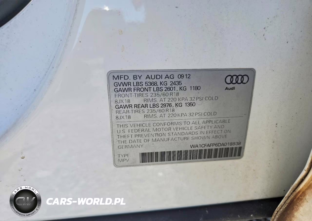 2013 Audi Q5 Premium VIN:WA1CFAFP6DA018938 - 12