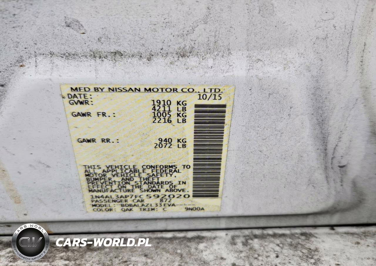 2015 Nissan Altima 2.5 VIN:1N4AL3AP7FC592020 - 12