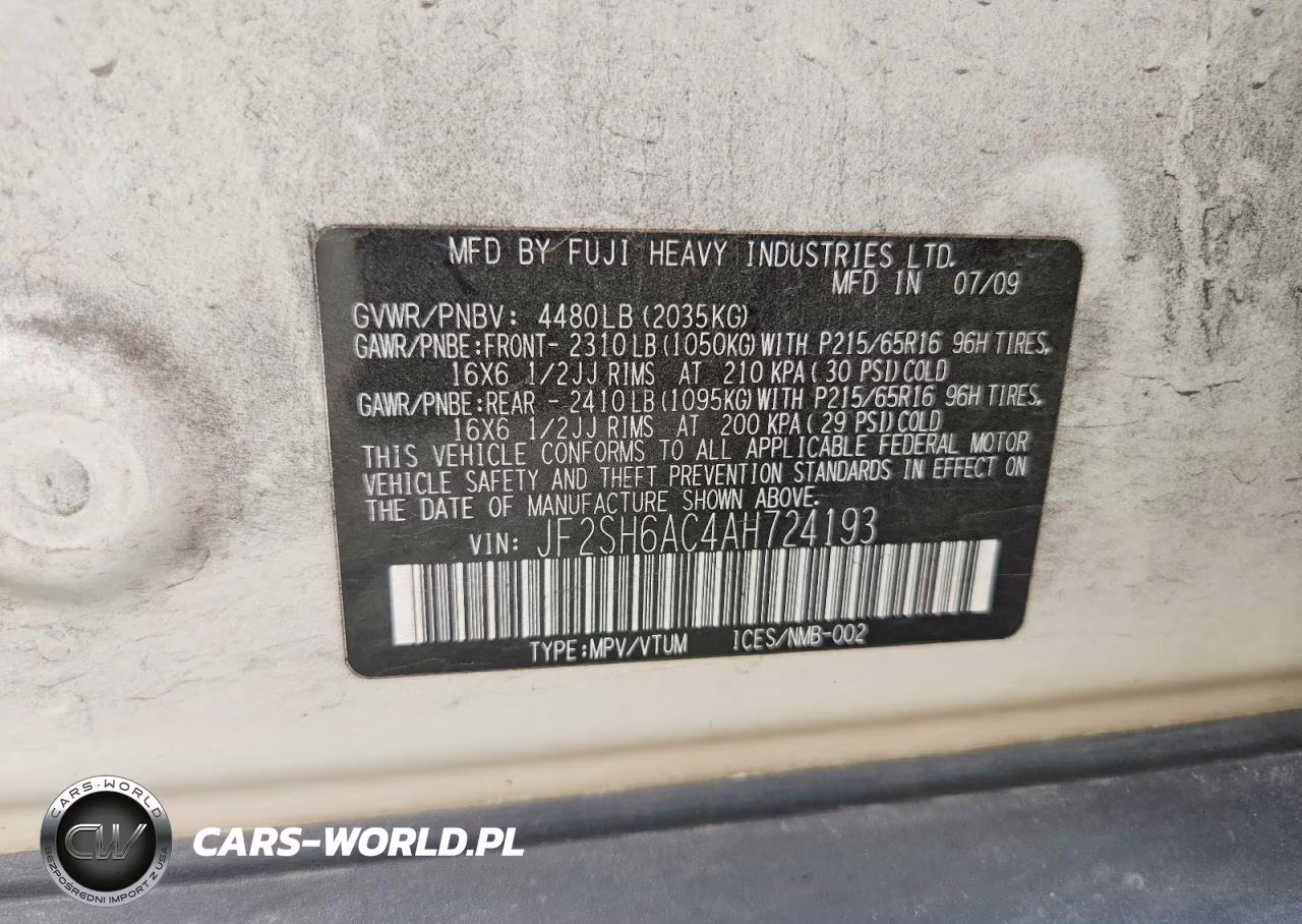 2010 Subaru Forester 2.5X VIN:JF2SH6AC4AH724193 - 13