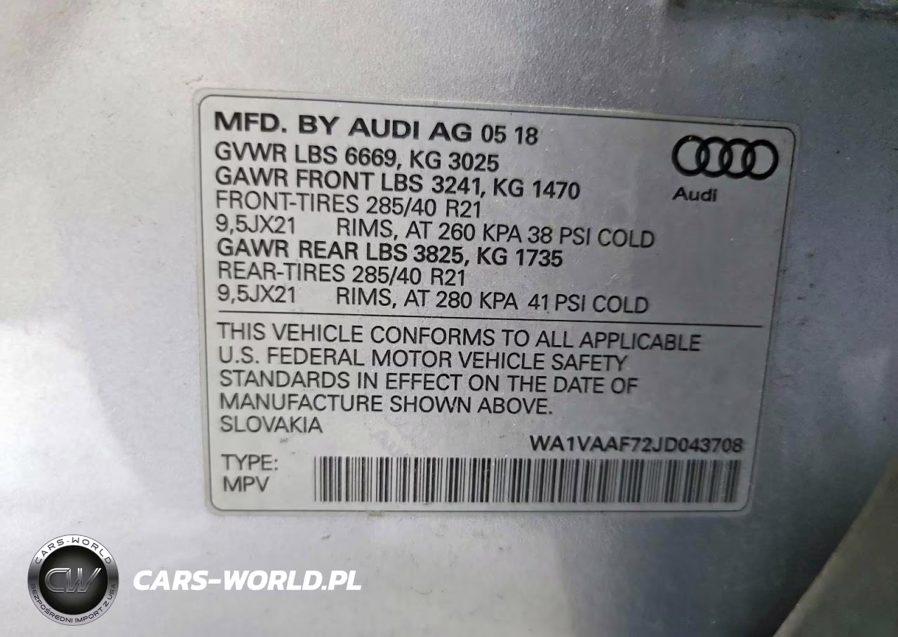 2018 Audi Q7 Prestige VIN:WA1VAAF72JD043708 - 13