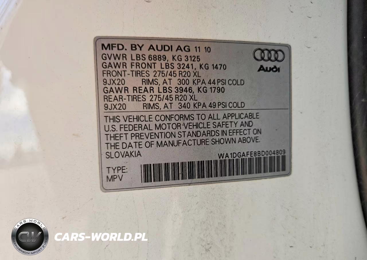 2011 Audi Q7 Prestige VIN:WA1DGAFE8BD004809 - 14