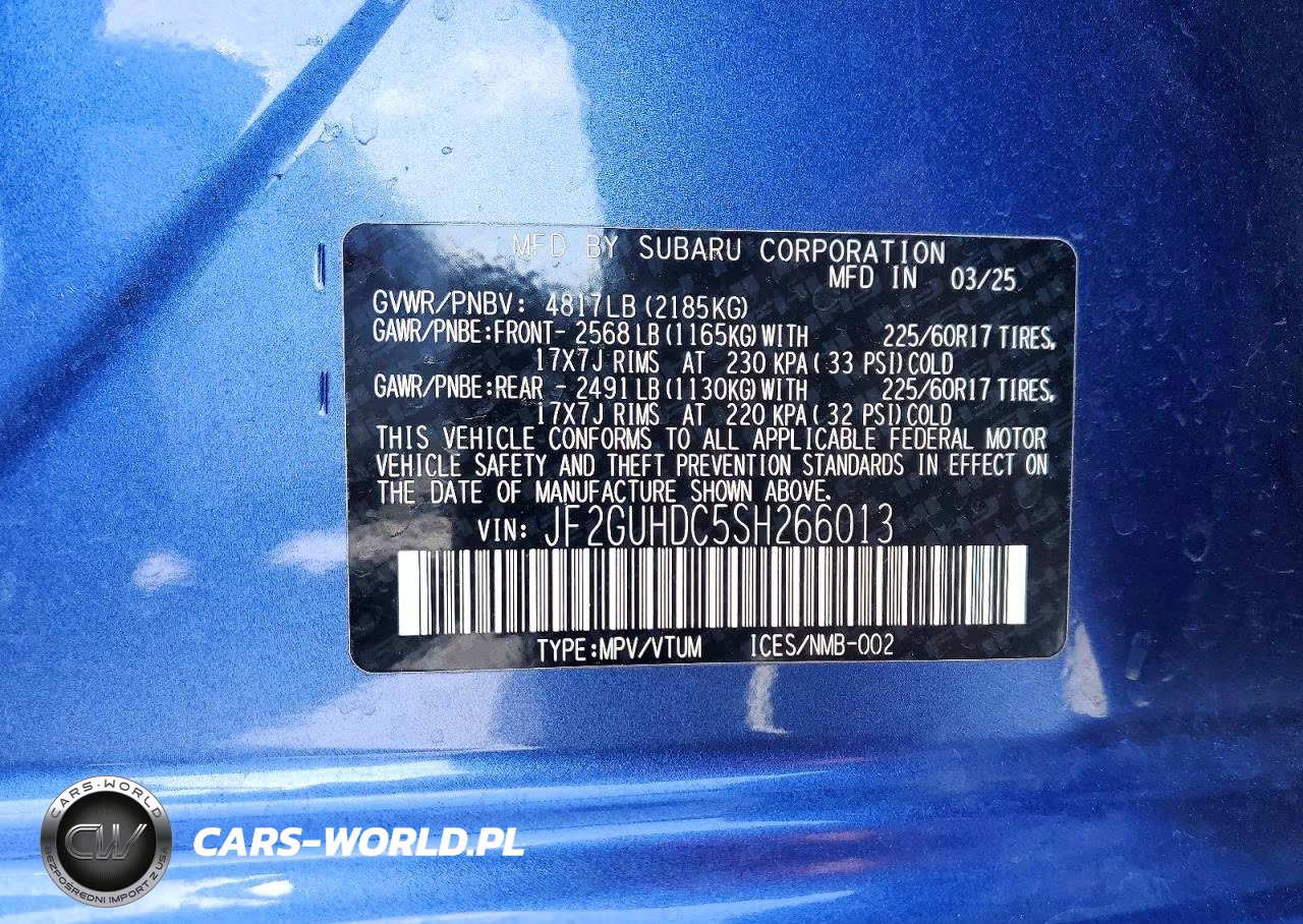 2025 Subaru Crosstrek Premium VIN:JF2GUHDC5SH266013 - 13