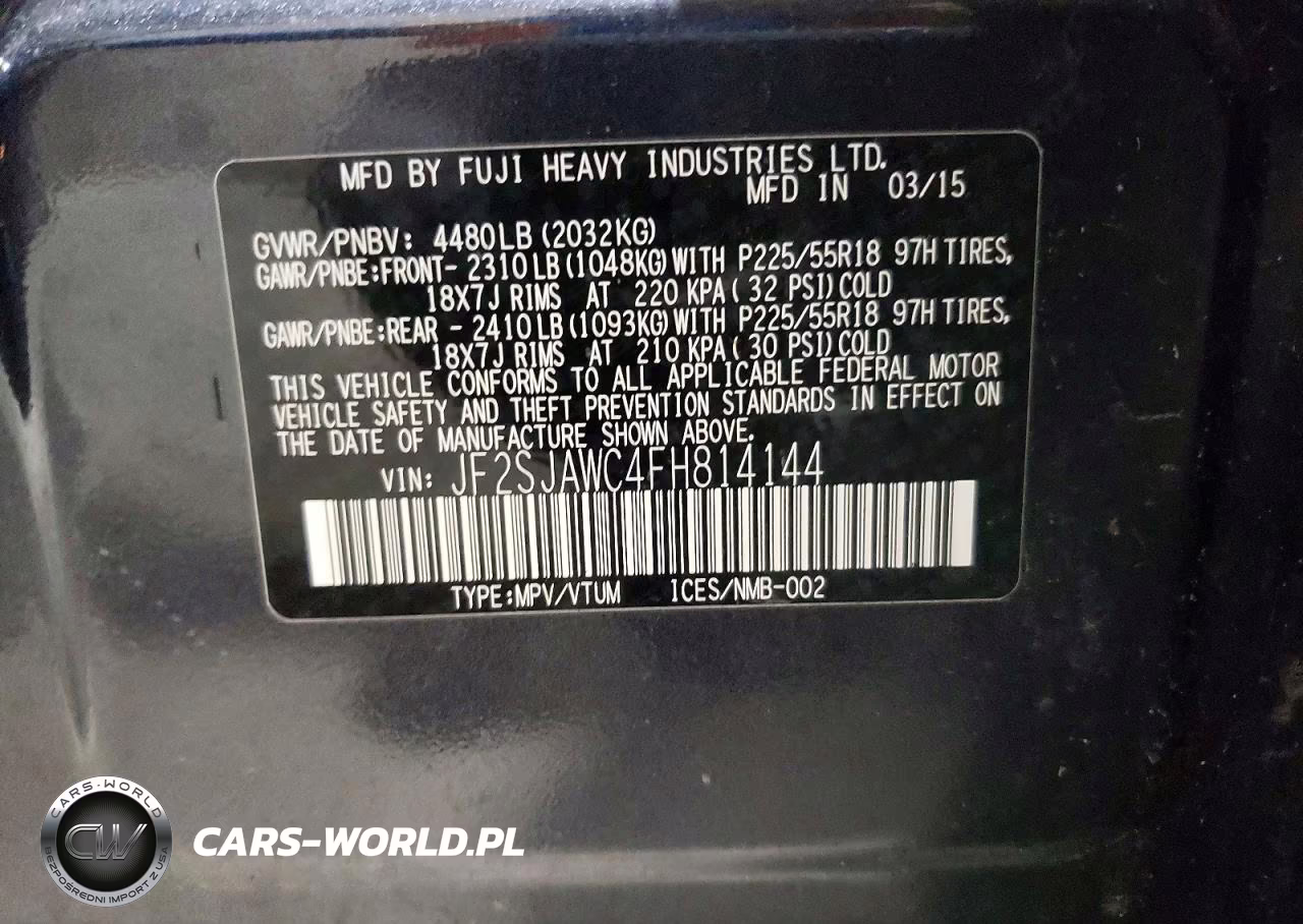 2015 Subaru Forester 2.5I Touring VIN:JF2SJAWC4FH814144 - 13