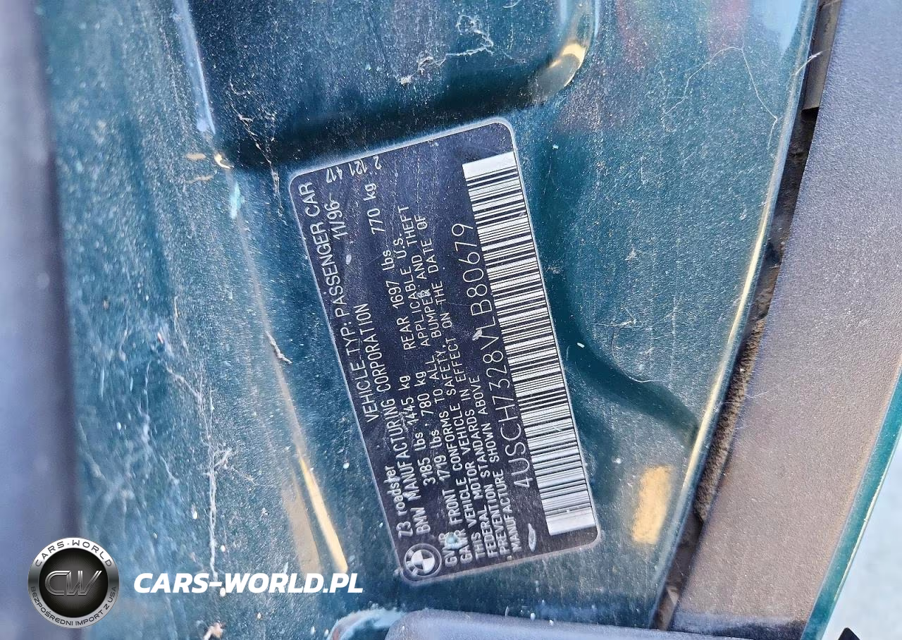 1997 BMW Z3 VIN:4USCH7328VLB80679 - 12