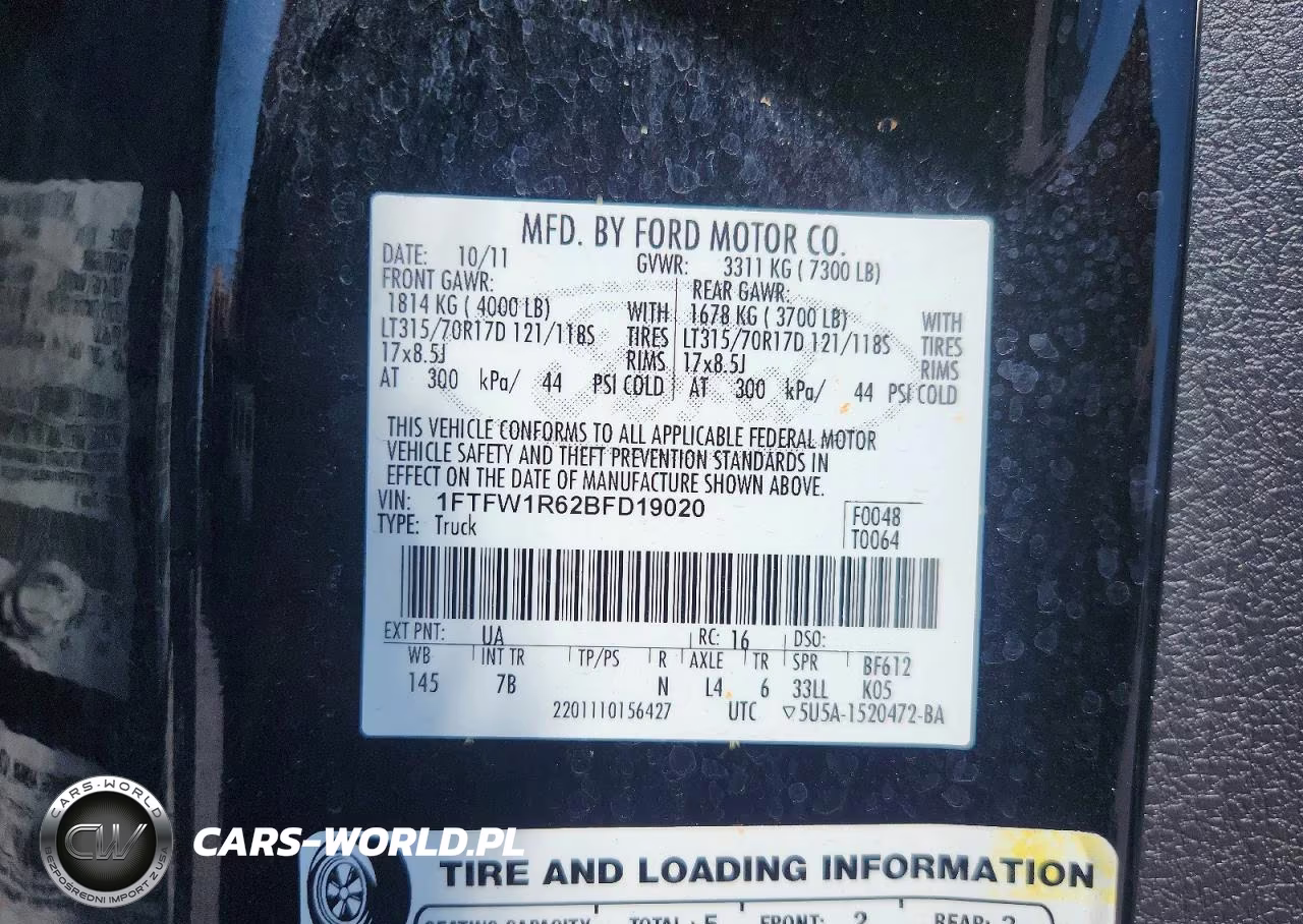 2011 Ford F150 Svt Raptor VIN:1FTFW1R62BFD19020 - 12
