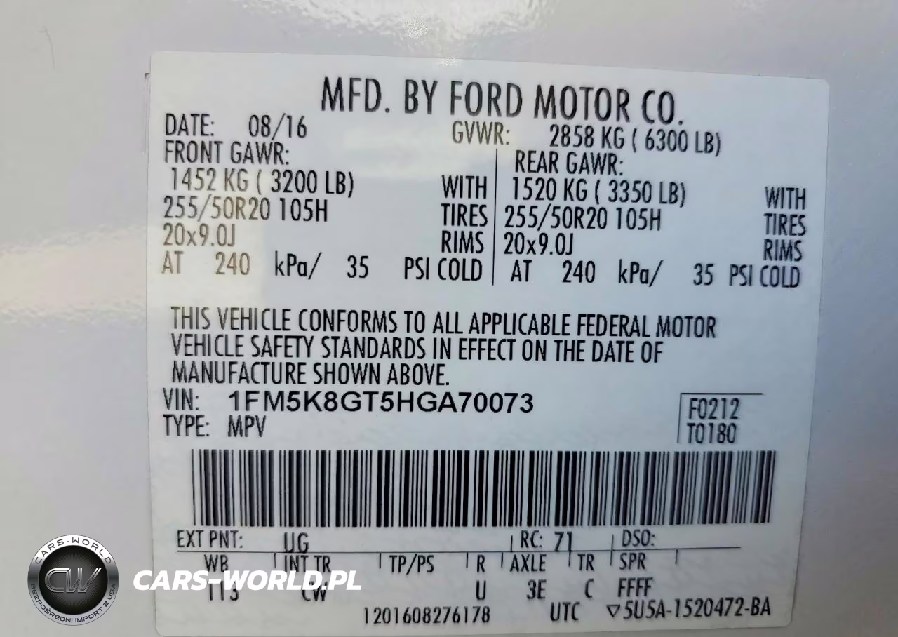 2017 Ford Explorer Sport VIN:1FM5K8GT5HGA70073 - 13
