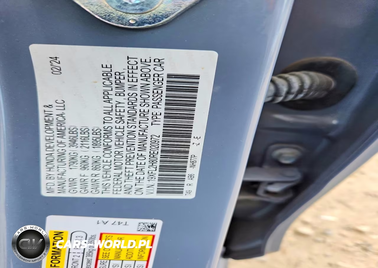 2024 Honda Civic Sport VIN:19XFL2H80RE020972 - 12