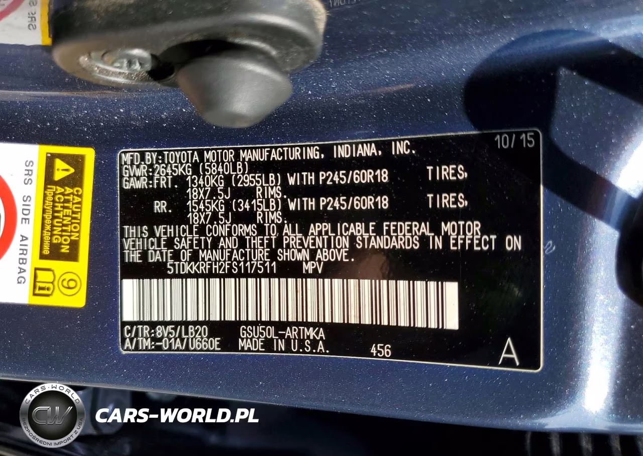 2015 Toyota Highlander Xle VIN:5TDKKRFH2FS117511 - 13