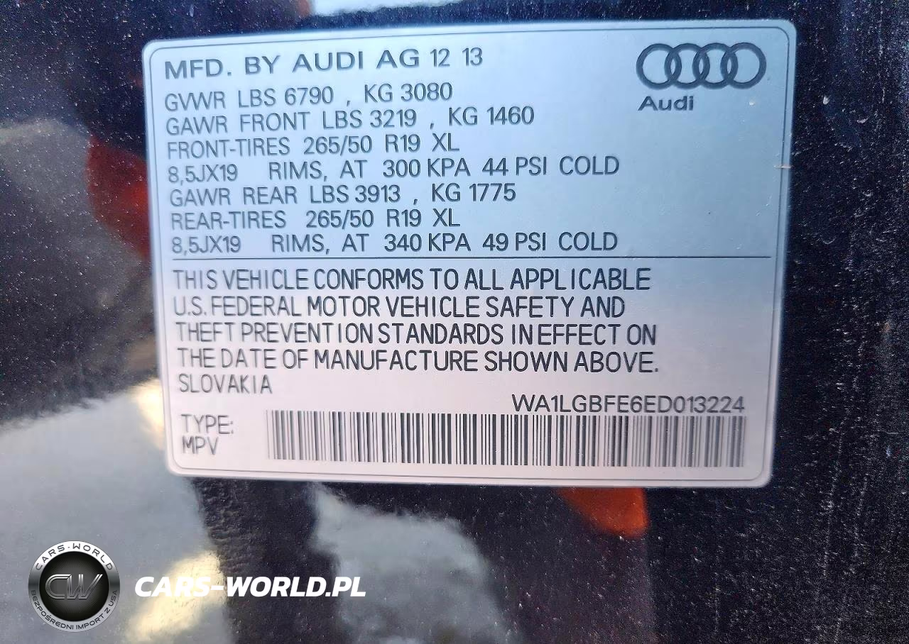 2014 Audi Q7 Premium Plus VIN:WA1LGBFE6ED013224 - 13