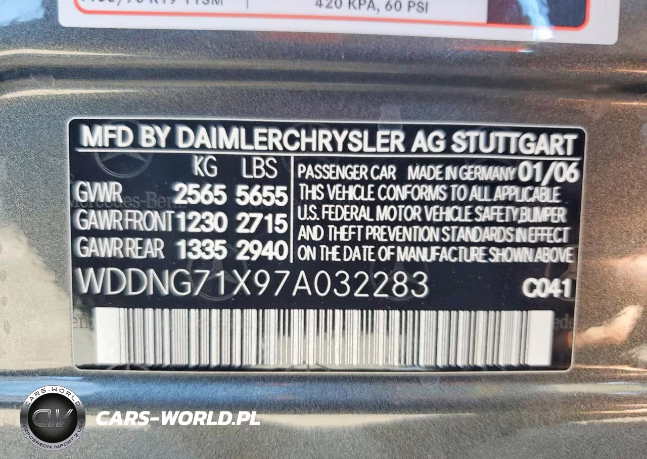 2007 Mercedes-Benz S 550 VIN:WDDNG71X97A032283 - 12