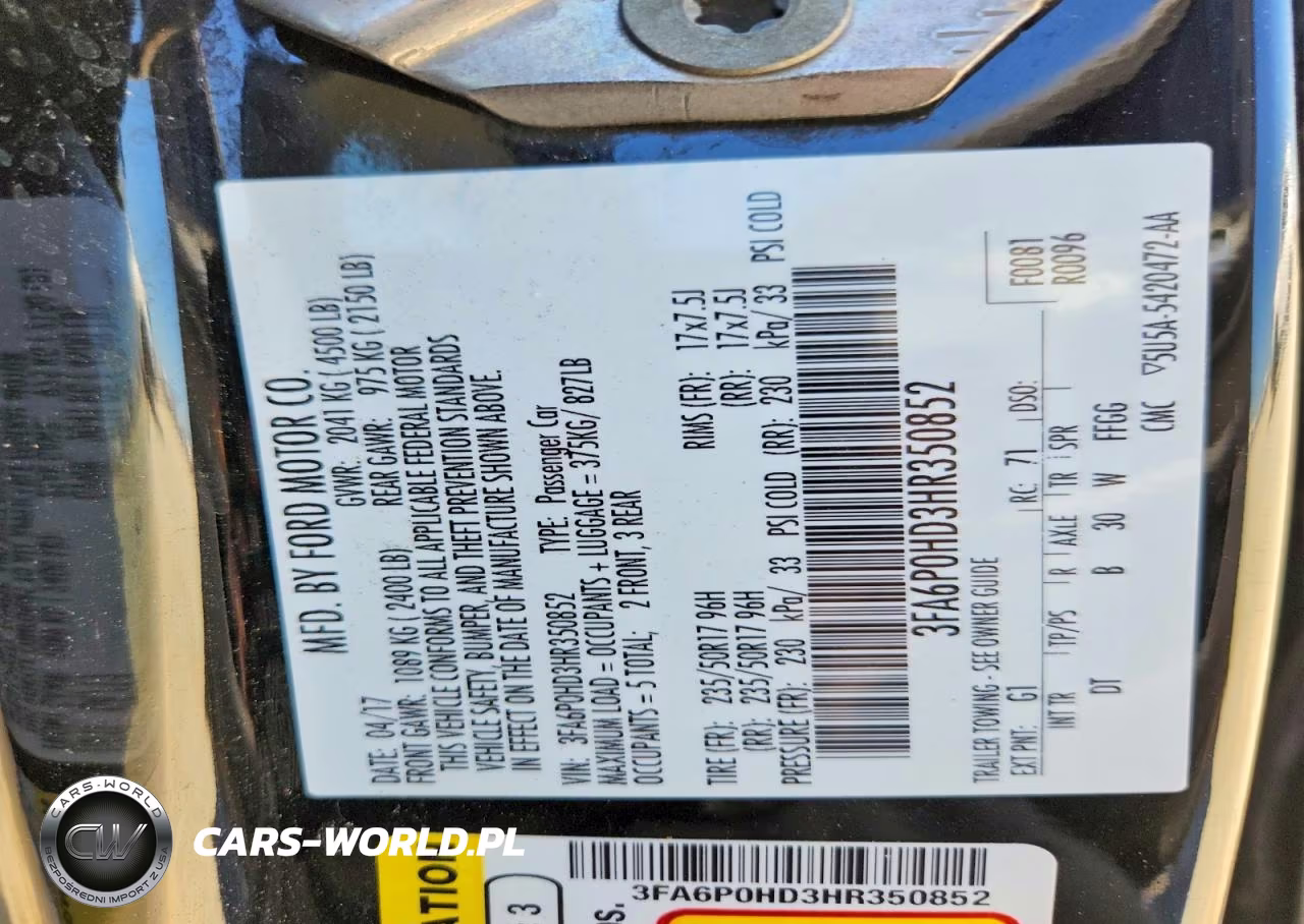 2017 Ford Fusion Se VIN:3FA6P0HD3HR350852 - 12