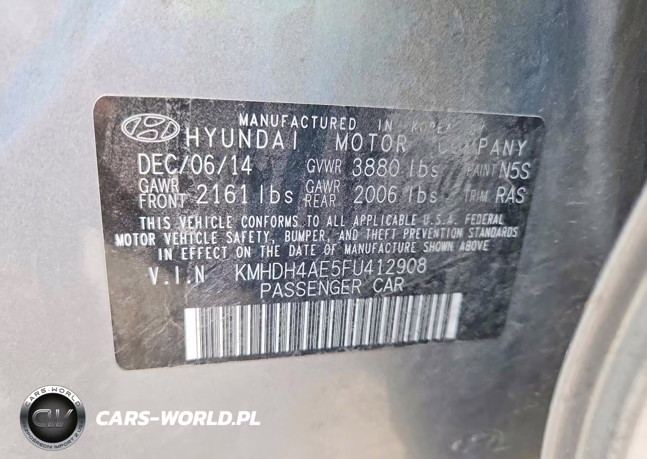 2015 Hyundai Elantra Se VIN:KMHDH4AE5FU412908 - 12