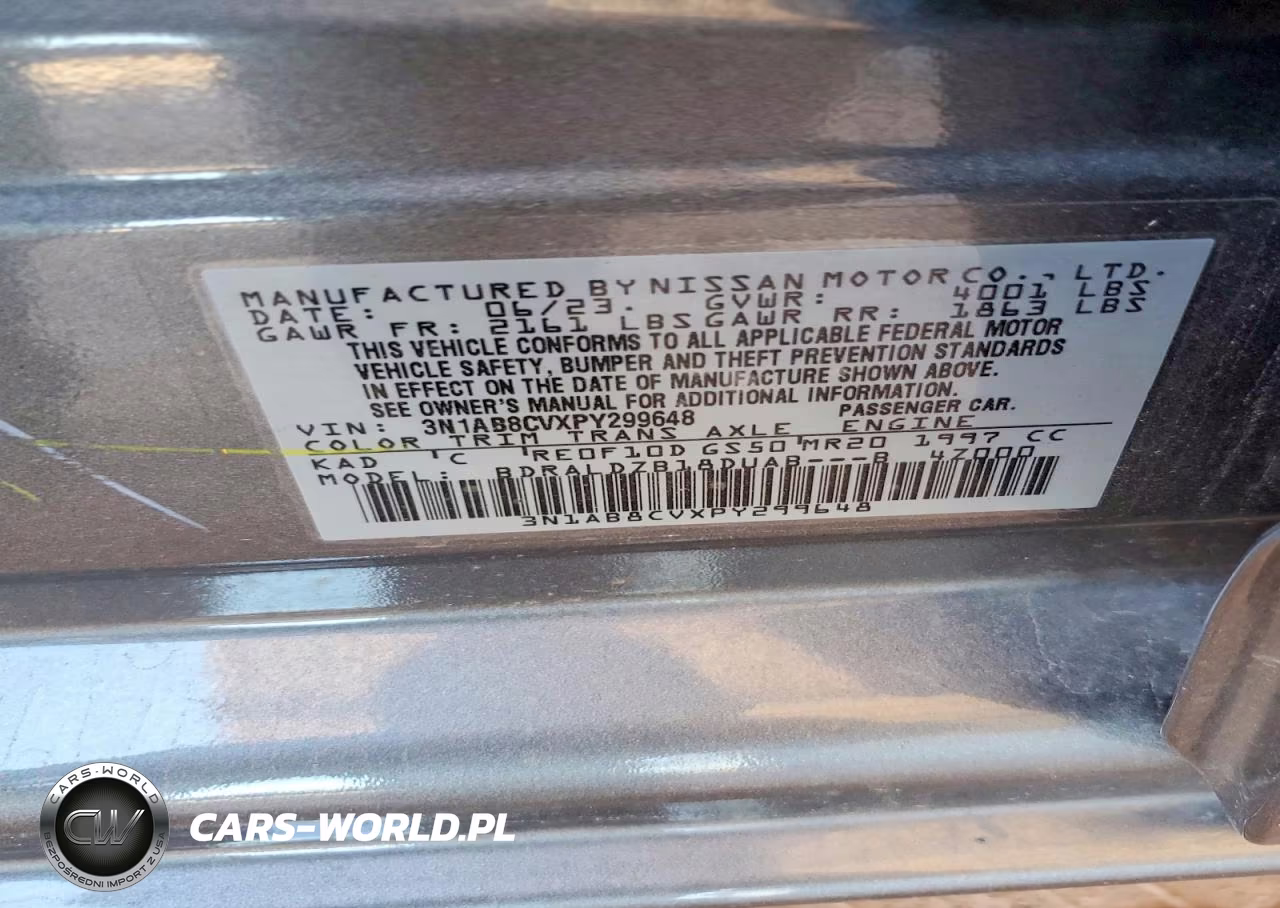 2023 Nissan Sentra Sv VIN:3N1AB8CVXPY299648 - 13