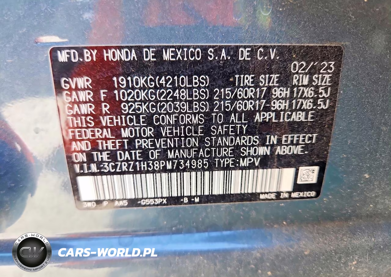 2023 Honda Hr-V Lx VIN:3CZRZ1H38PM734985 - 13