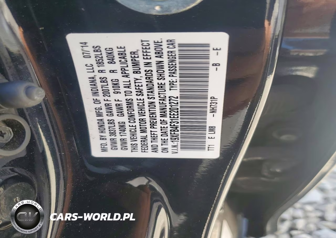 2014 Honda Civic Hybrid L VIN:19XFB4F31EE201272 - 12
