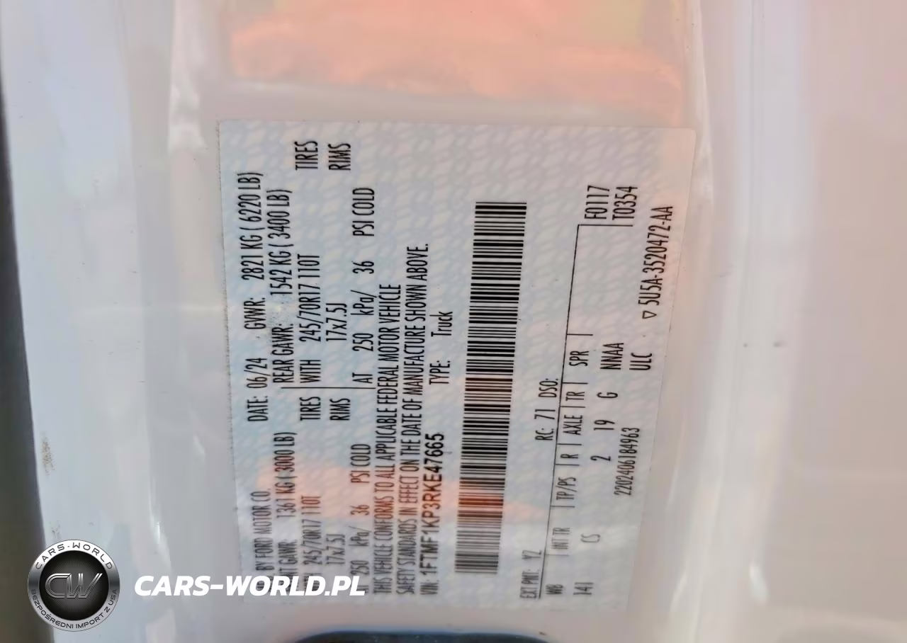 2024 Ford F150 Xl VIN:1FTMF1KP3RKE47665 - 12
