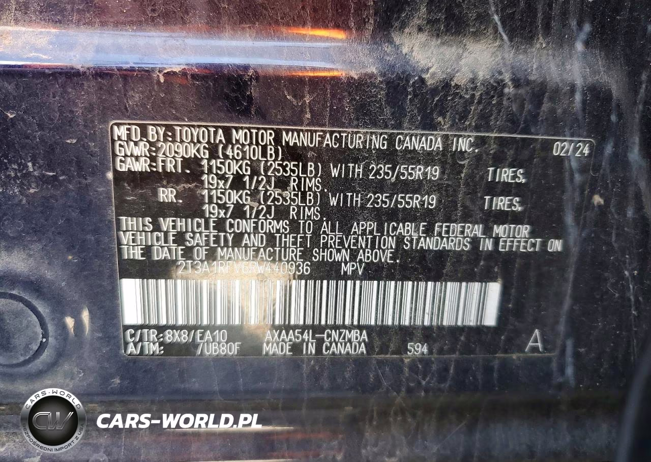 2024 Toyota Rav4 Xle Premium VIN:2T3A1RFV6RW440936 - 15