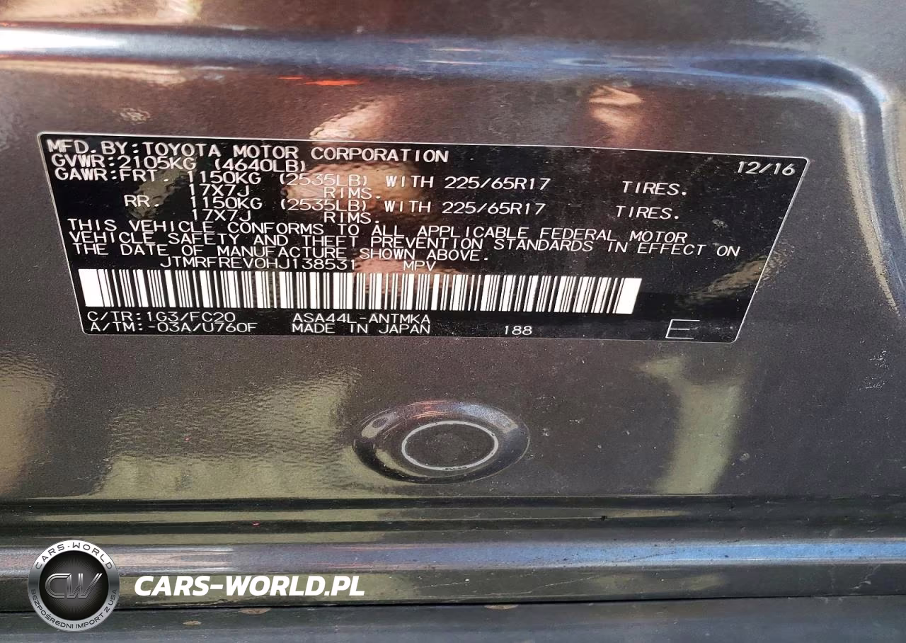 2017 Toyota Rav4 Xle VIN:JTMRFREV0HJ138531 - 12