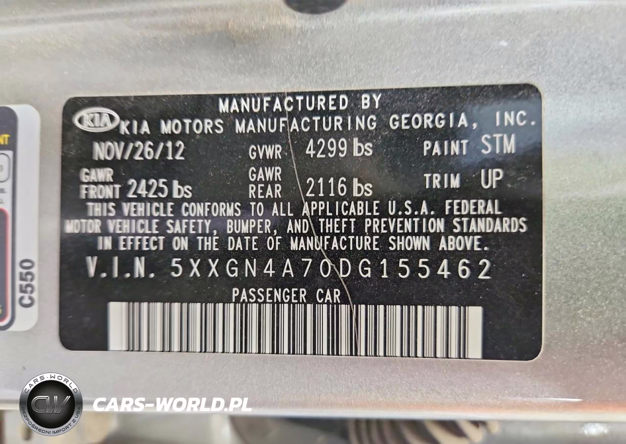 2013 Kia Optima Ex VIN:5XXGN4A70DG155462 - 12