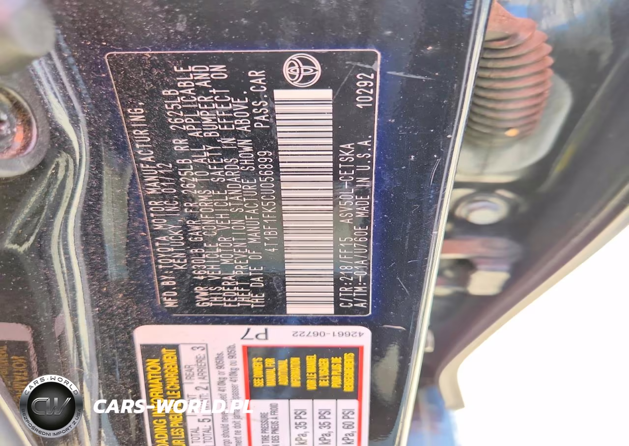 2012 Toyota Camry Se VIN:4T1BF1FK5CU056899 - 13