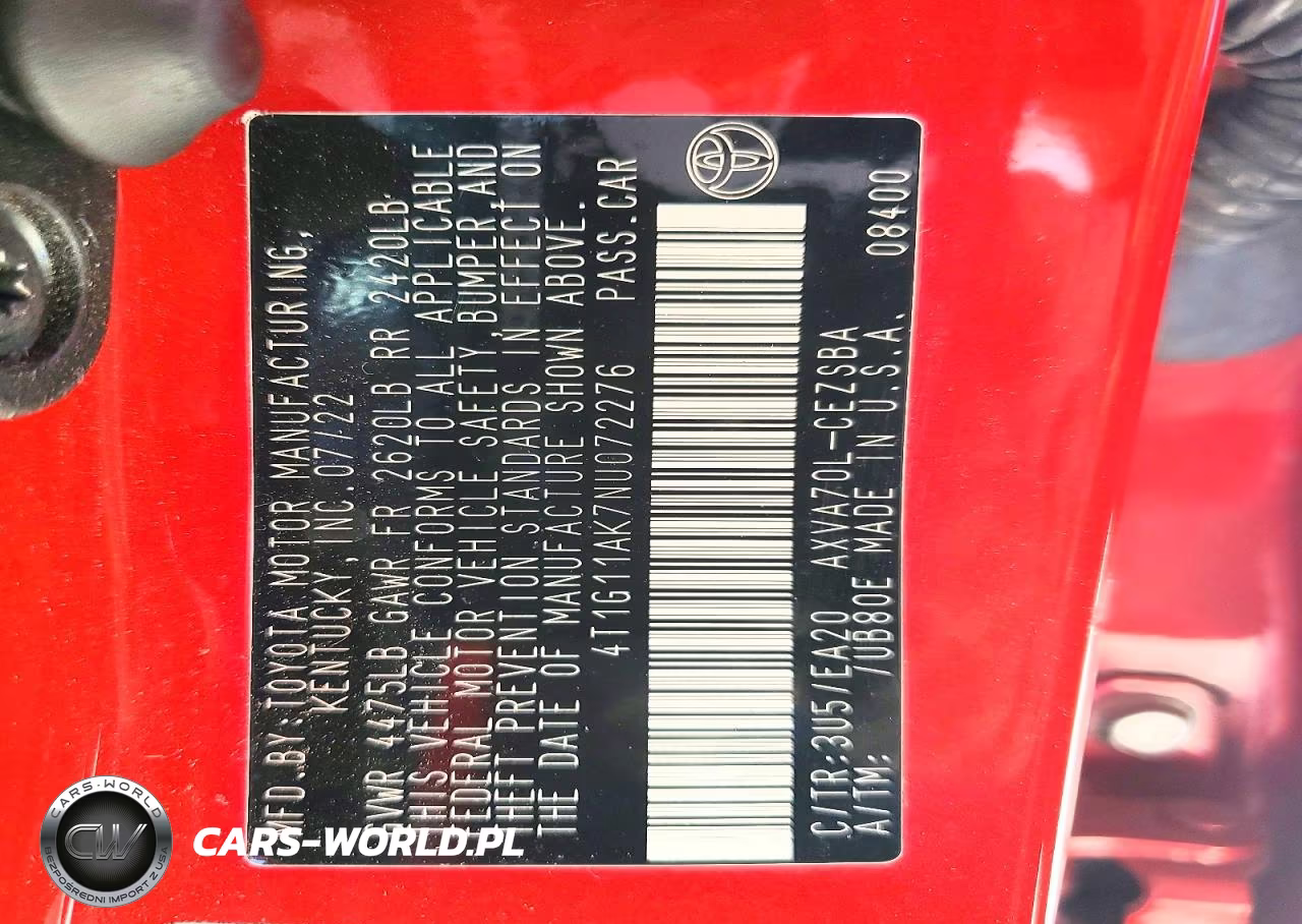 2022 Toyota Camry Se VIN:4T1G11AK7NU072276 - 14