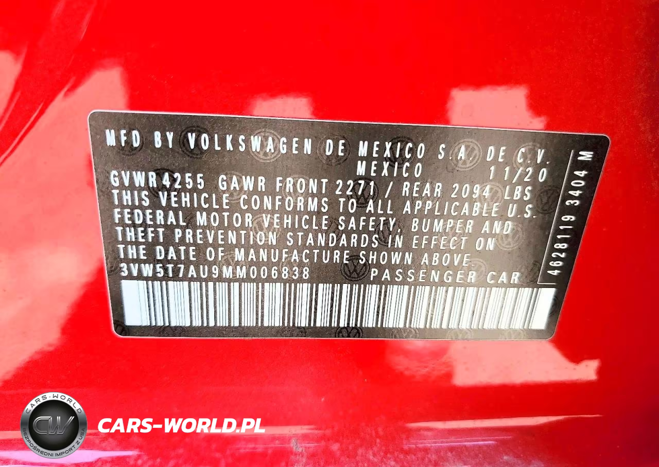 2021 Volkswagen Gti S VIN:3VW5T7AU9MM006838 - 12