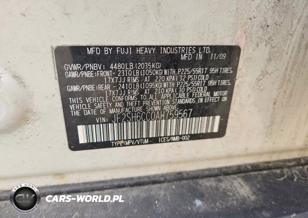 2010 Subaru Forester 2.5X Premium VIN:JF2SH6CC0AH759567 - 14
