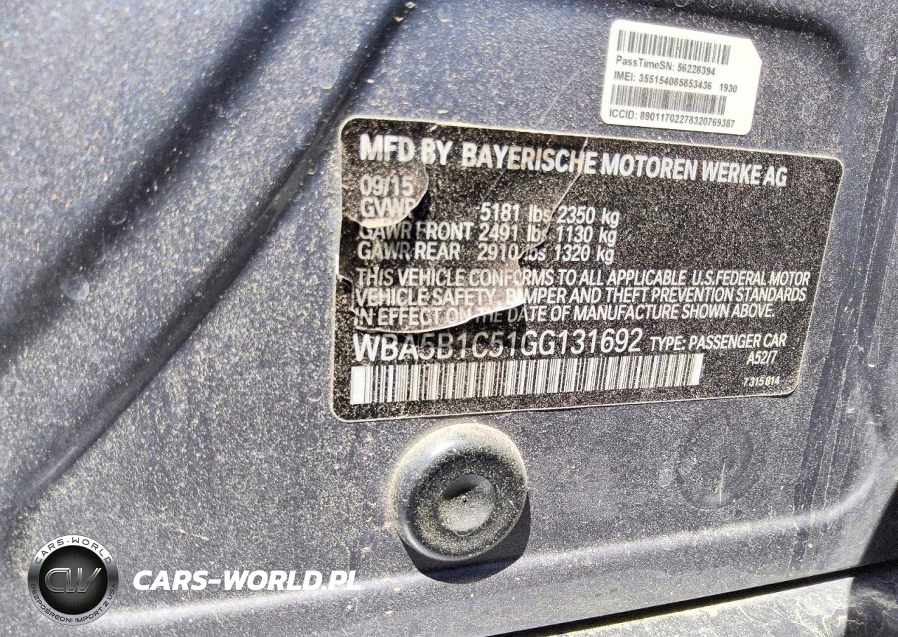 2016 BMW 535 I VIN:WBA5B1C51GG131692 - 13