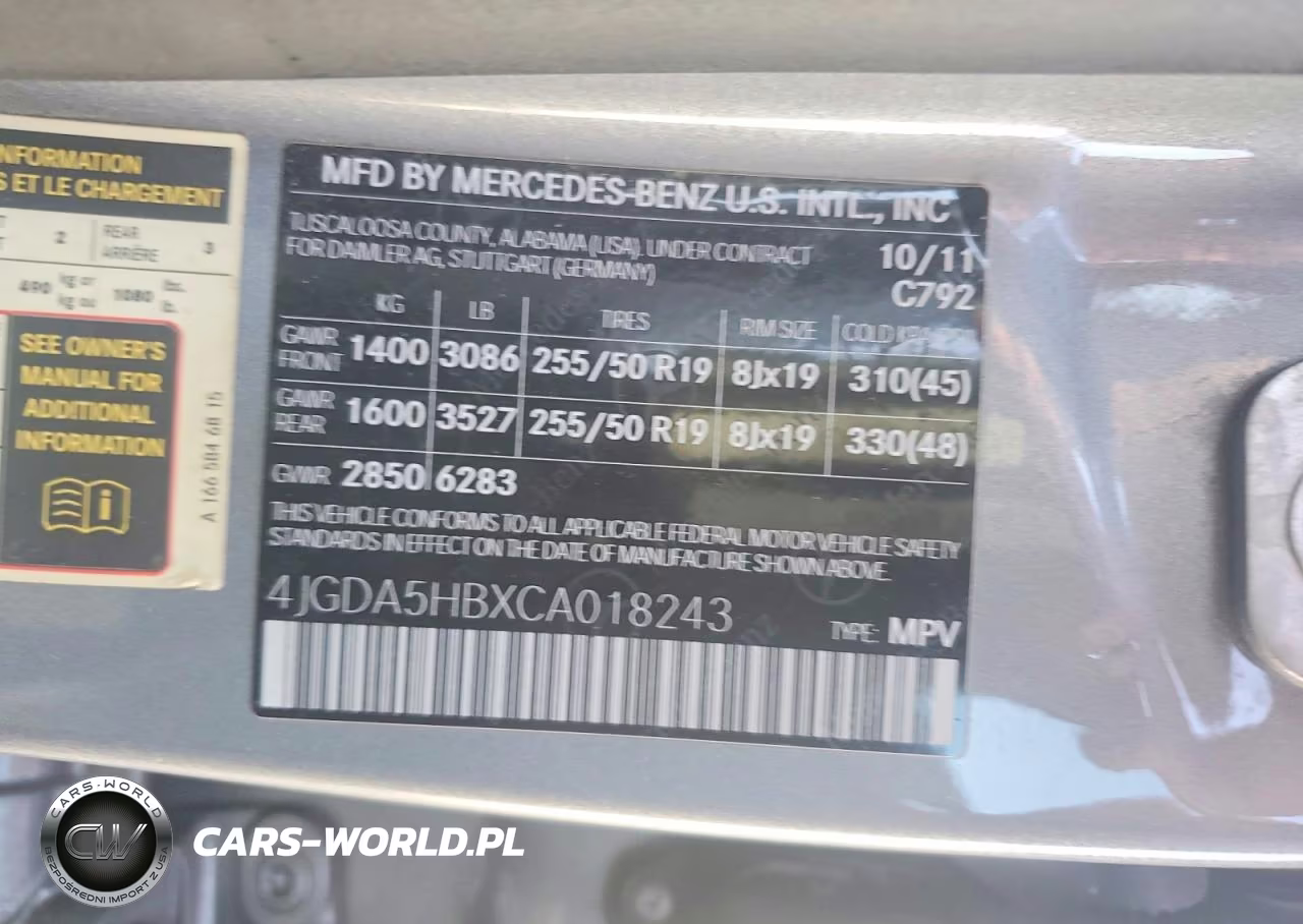 2012 Mercedes-Benz Ml 350 4Matic VIN:4JGDA5HBXCA018243 - 13