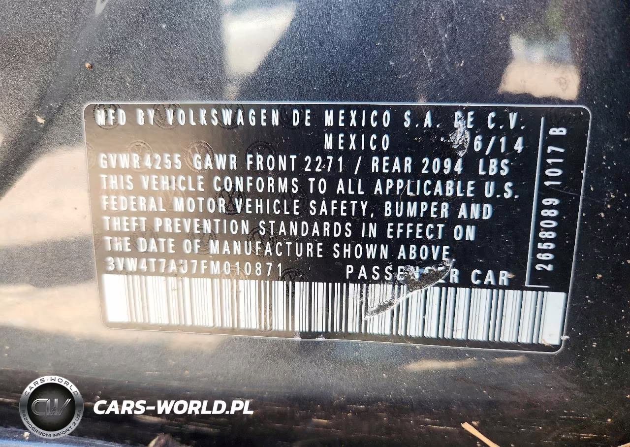 2015 Volkswagen Gti VIN:3VW4T7AU7FM010871 - 12