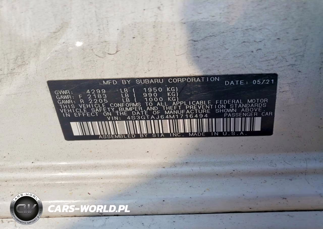 2021 Subaru Impreza Sport VIN:4S3GTAJ64M1716494 - 12